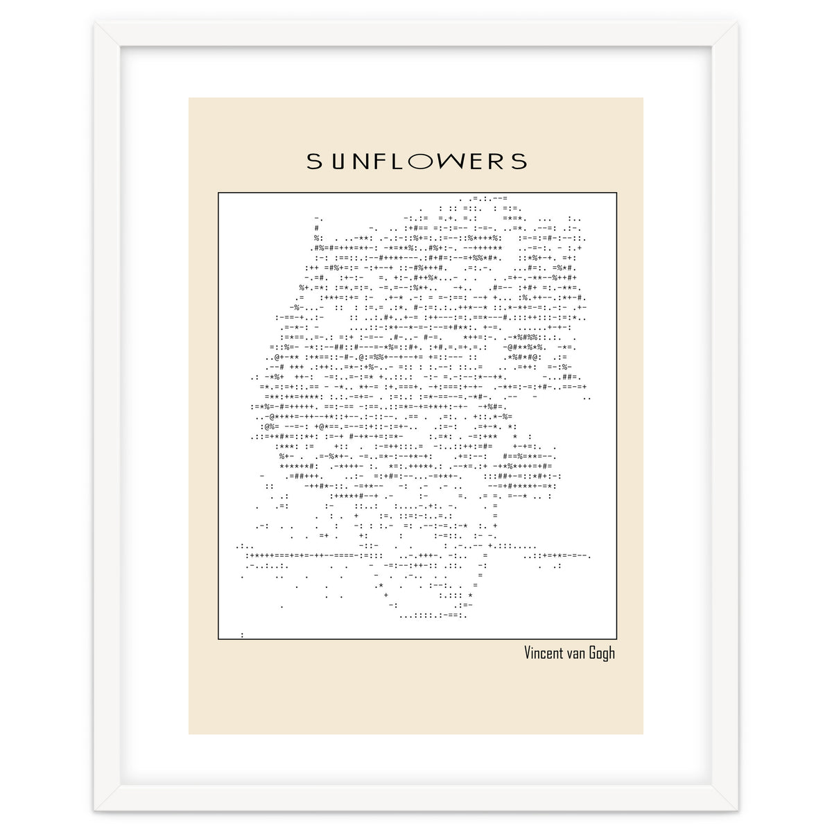 Sunflowers – Vincent van Gogh (1888) (ascii art)