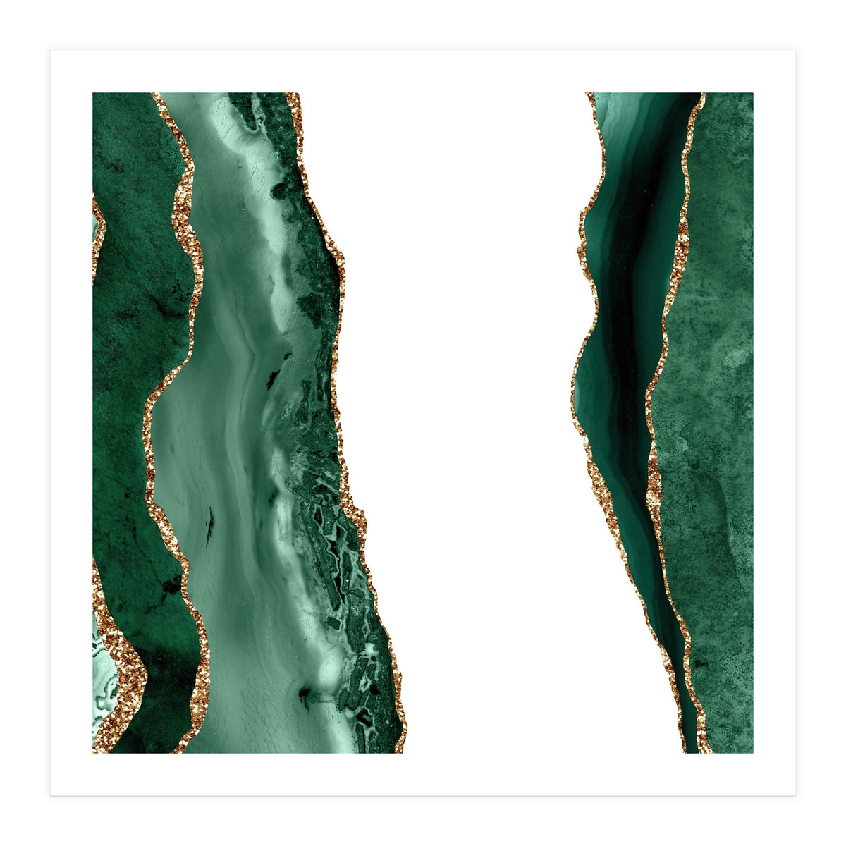 Emerald & Gold Agate Texture 14 (Print Only)