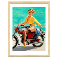Pinup Sexy Motorcycle Girl