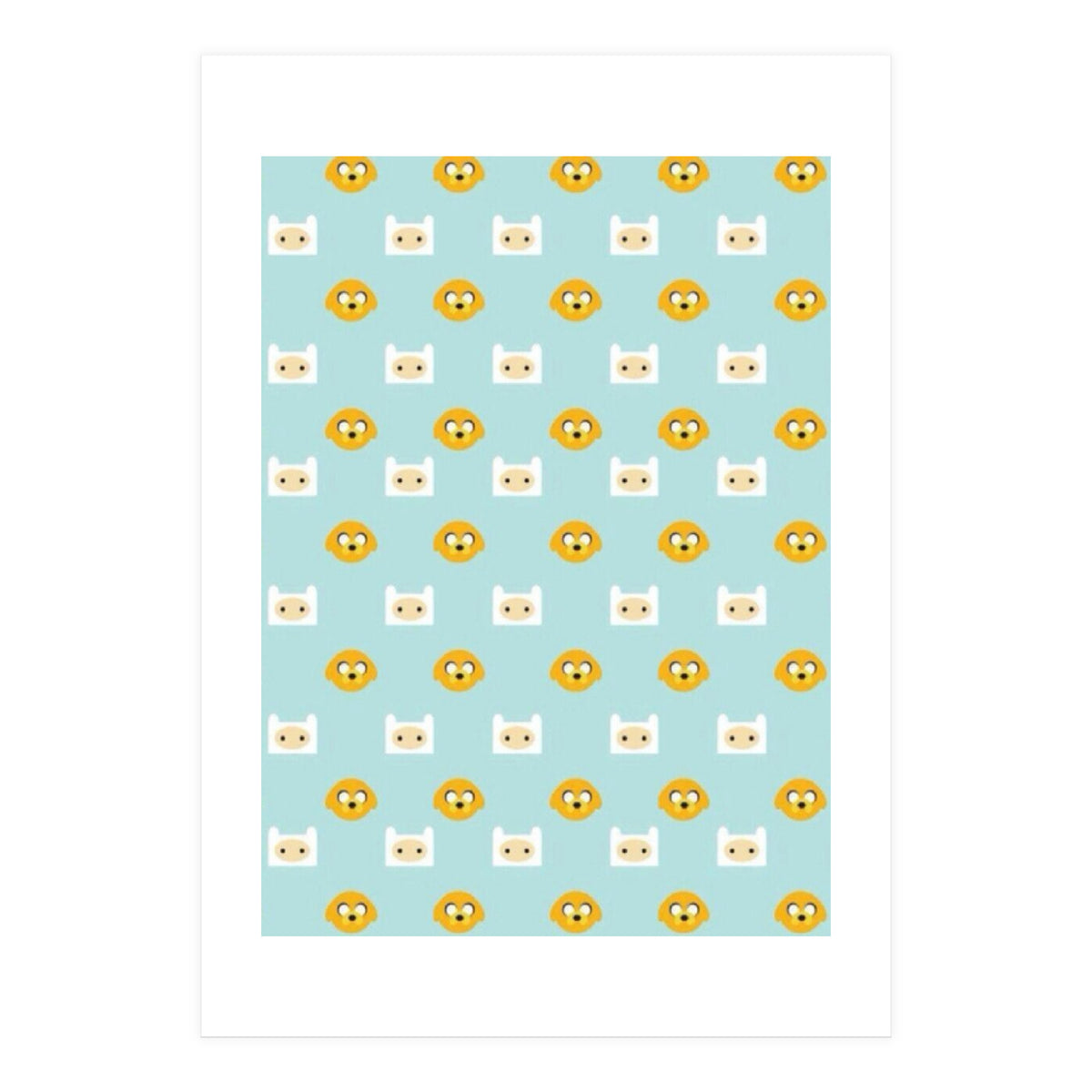 Minimalist Finn And Jake Seamless Cartoon Pattern (Print Only)