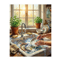 Cozy Kitchen Oil Painting (Print Only)