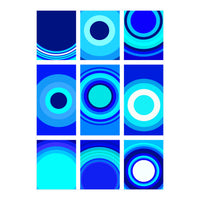 Circles & Rectangles Alt Blue 3 X 3: 1 (Print Only)