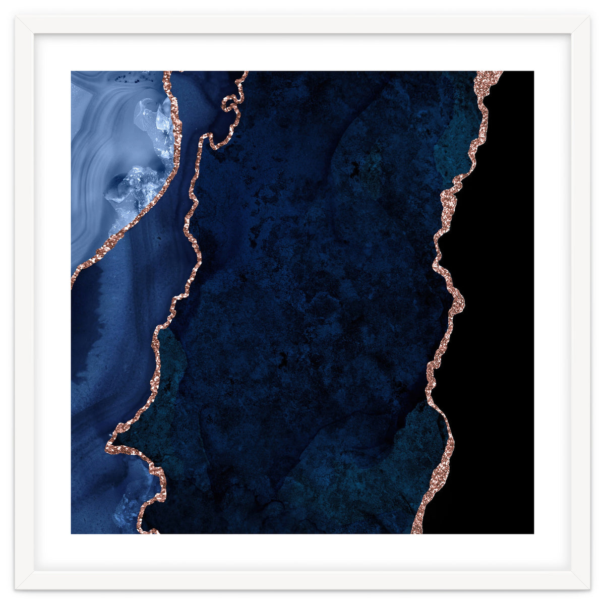 Navy & Rose Gold Agate Texture 15