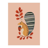 Squirrel In A Pink Autumn (Print Only) thumbnail