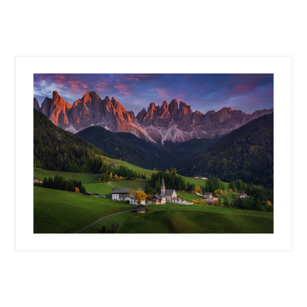 Santa Maddalena at sunset (Print Only)