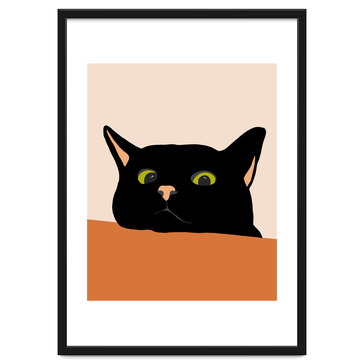 The Curious Cat, Black Cat, Funny Pets, Kitten, Cute Animals, Bohemian Eclectic Painting