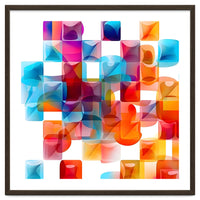 JELL, Multi-colored squares against a white backdrop.
