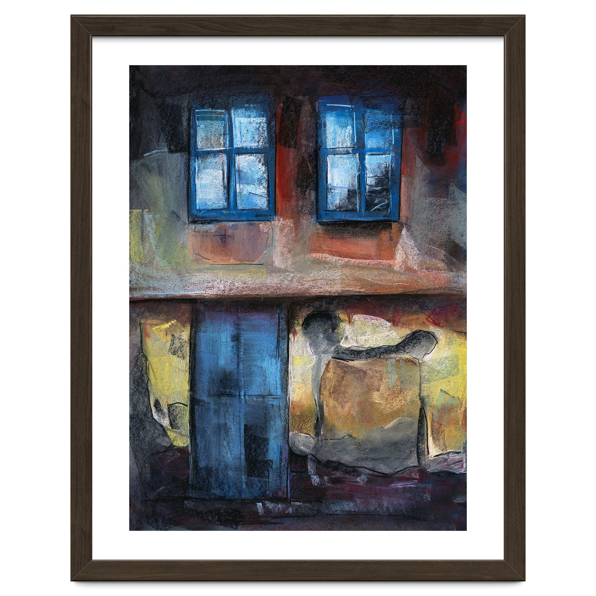 Pastel impression of an old house facade