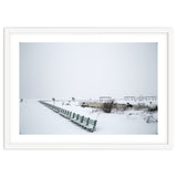 No people on a bench in the snowy winter thumbnail