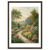 Enchanted English Cottage Garden Oil Painting
