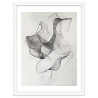 Abstract Black And White Swirling Lines Art