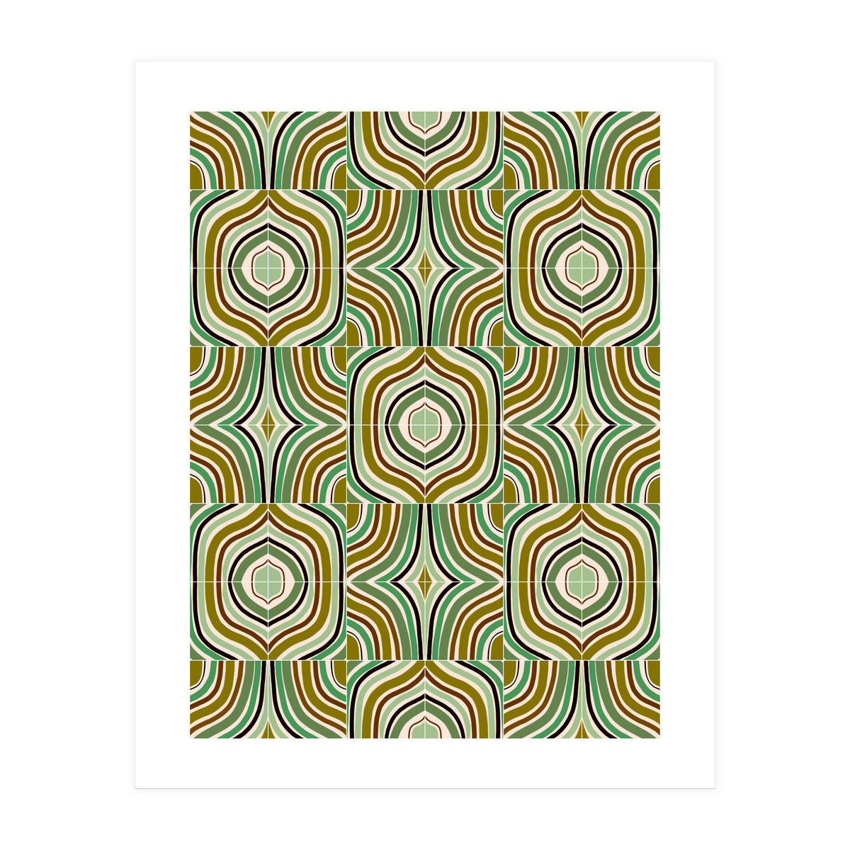 Jade Retro Rainbow Tiles (Print Only)