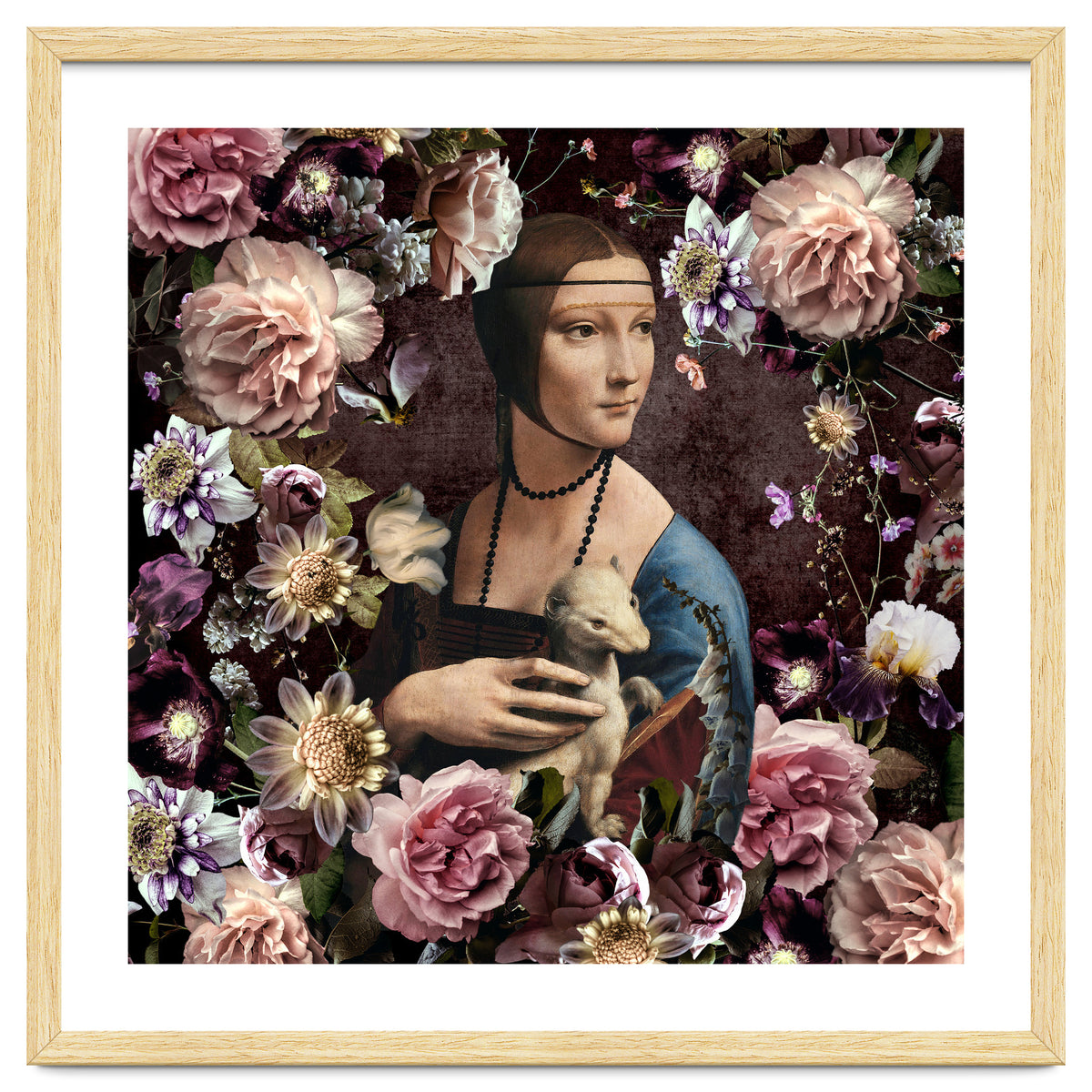 Woman with Ermine And flowers