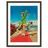 Sexy Pinup Brunette Experiencing Sudden Wind At The Airport thumbnail
