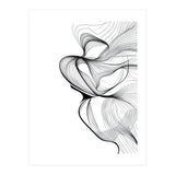 Abstract Black And White Swirls And Lines Flowing Art (Print Only) thumbnail