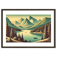 Vintage Alpine Lake Poster