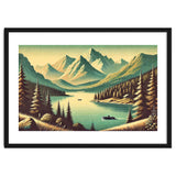 Vintage Alpine Lake Poster thumbnail