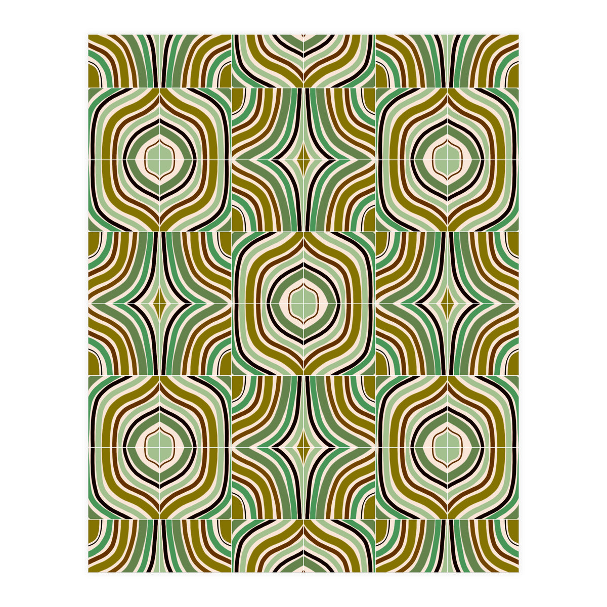 Jade Retro Rainbow Tiles (Print Only)