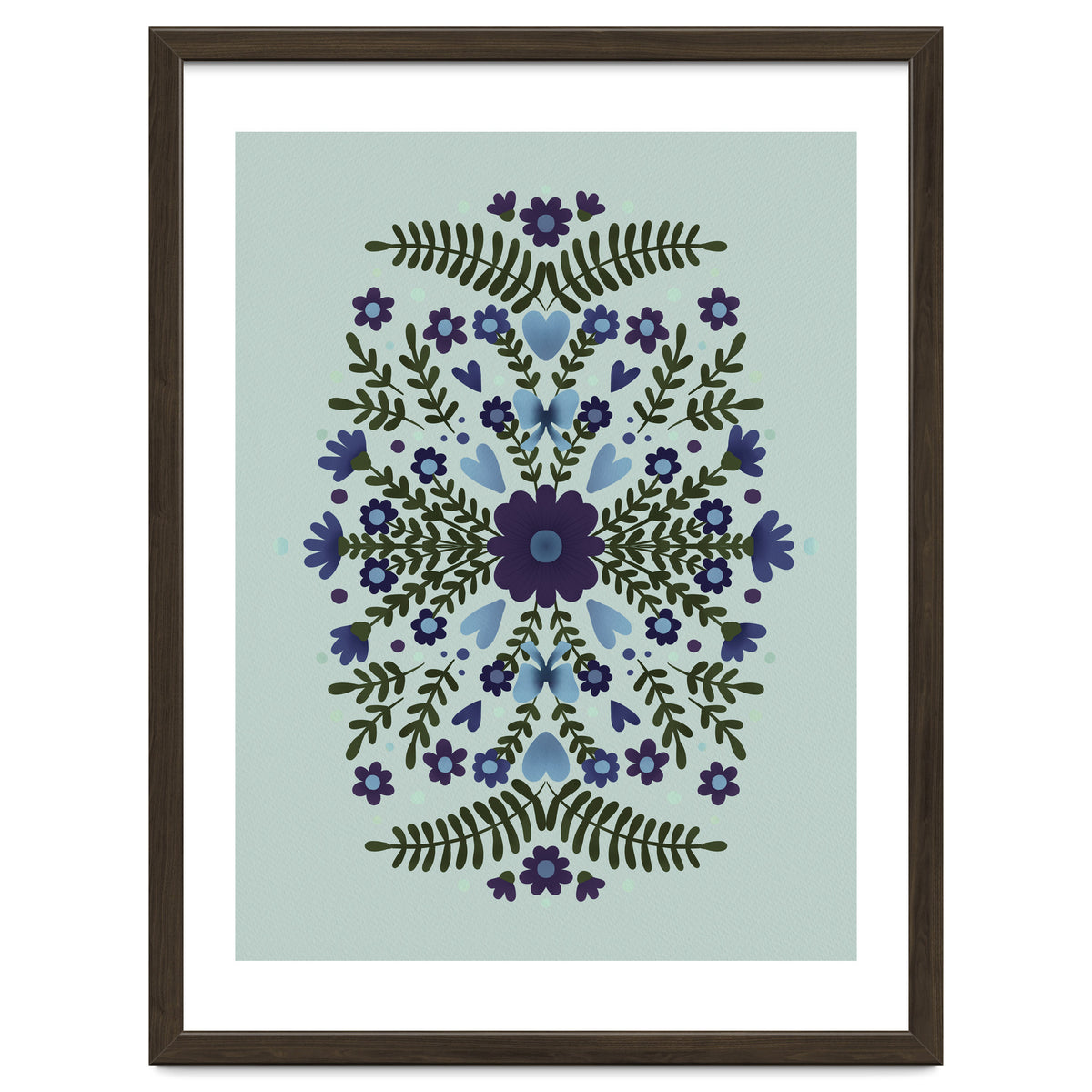 Flowers And Bows Blue And Green