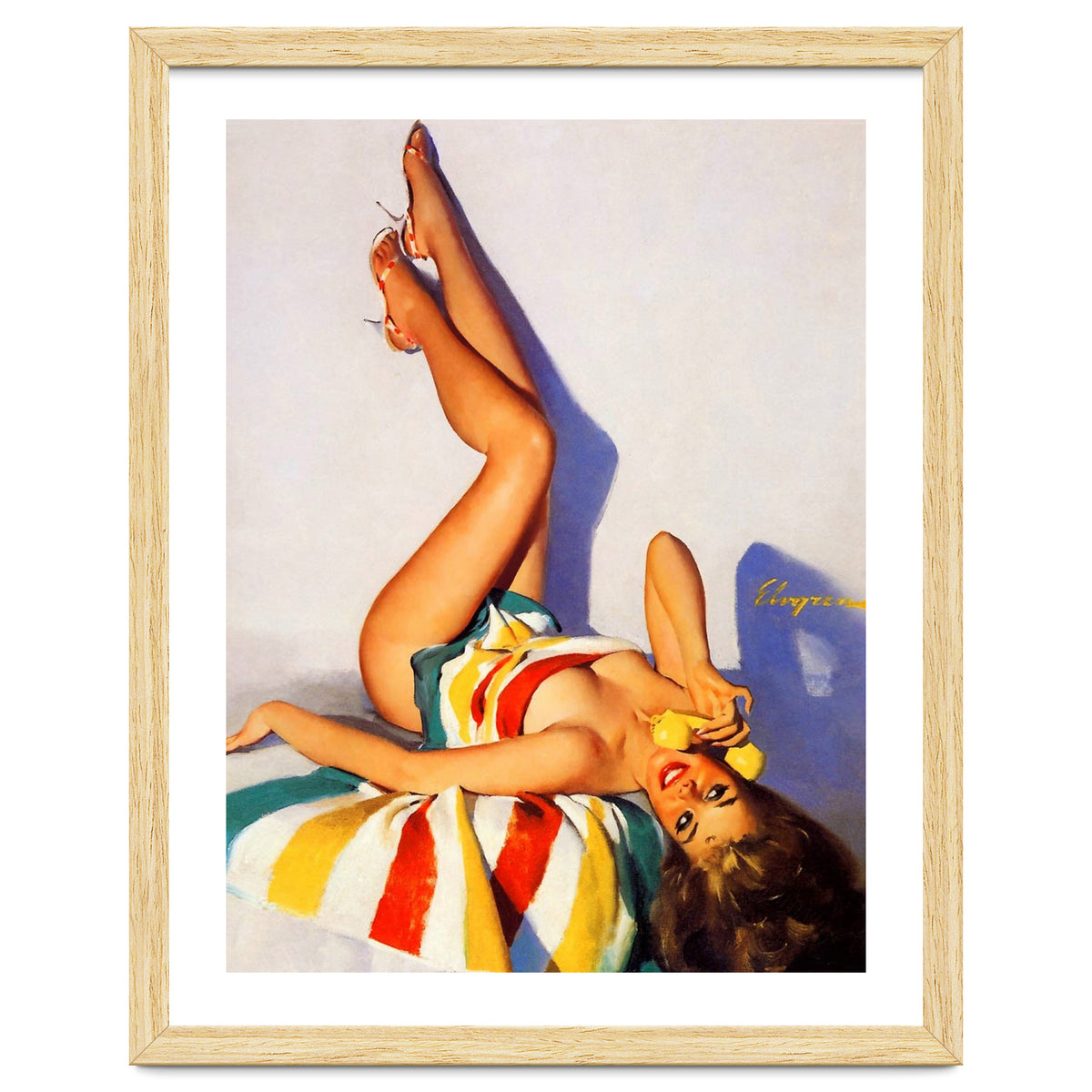 Sexy Pinup Girl Talking On The Vintage Phone