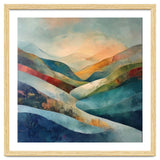 Abstract Mountain Landscape Painting with Textured Rolling Hills thumbnail