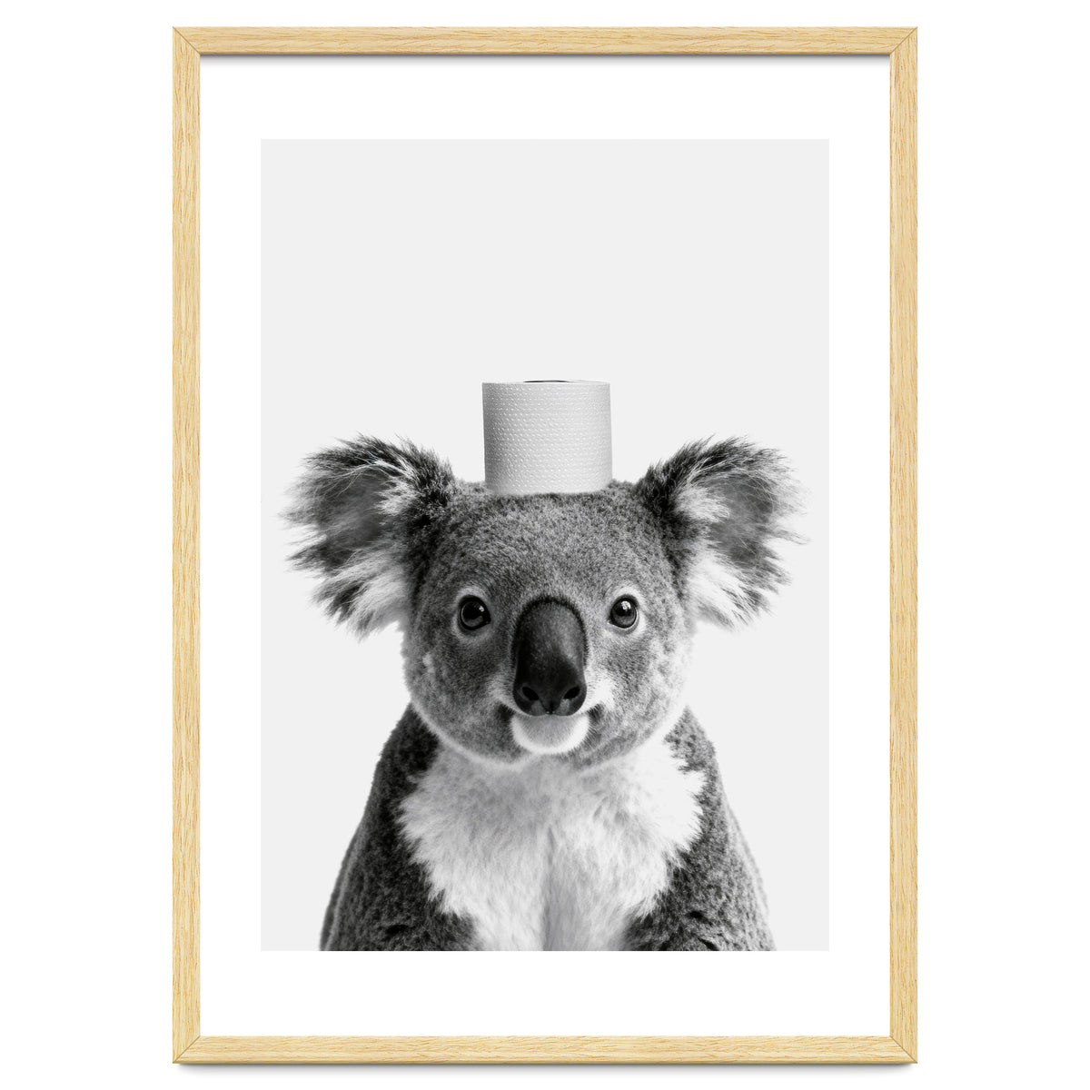 Koala, Toilet Paper Crown, Cute Animal Bathroom Art