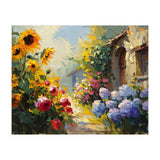 Vibrant Summer Cottage Garden Oil Painting (Print Only) thumbnail