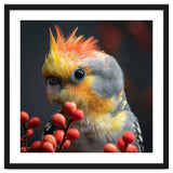 Close Up Of A Cockatiel Parrot With Orange Crest thumbnail