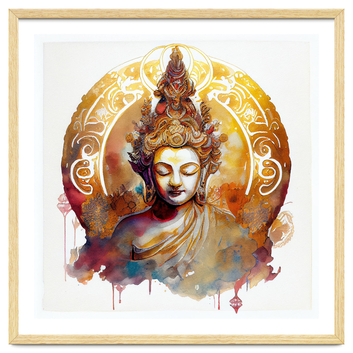Golden Halo Buddha Portrait