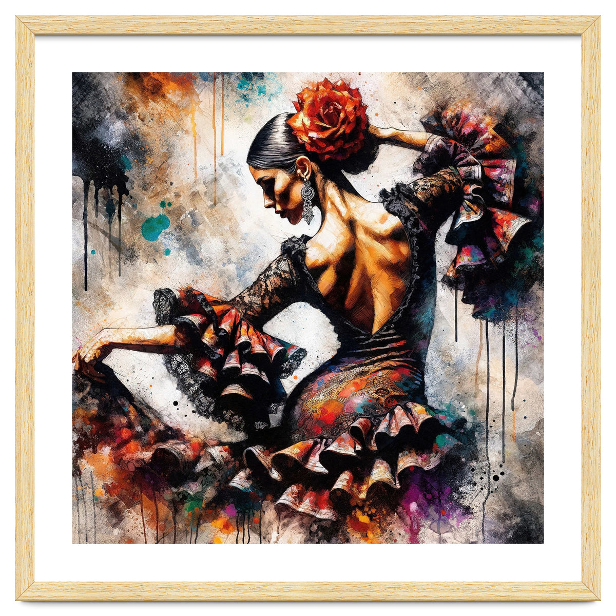 Watercolor Flamenco Dancer #4