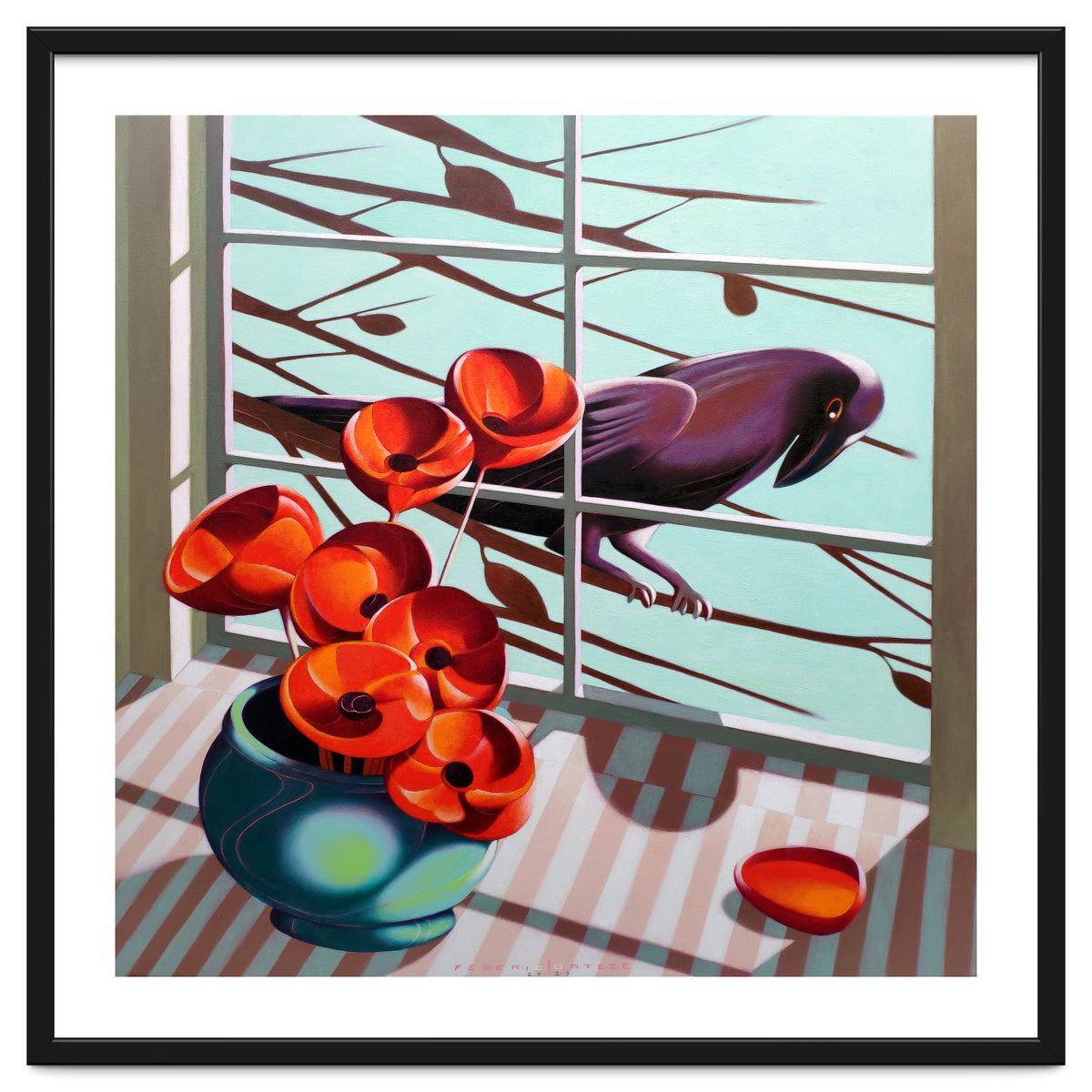 A crow outside the window