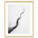 Abstract Black And White Ink Flowing Lines With Splatter thumbnail