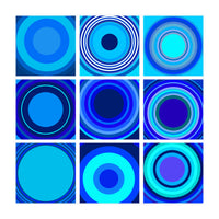Circles & Rectangles Alt Blue 3 X 3: 3 (Print Only)