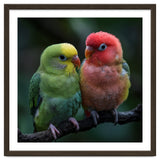 Two Lovebirds Sitting Together On A Branch thumbnail
