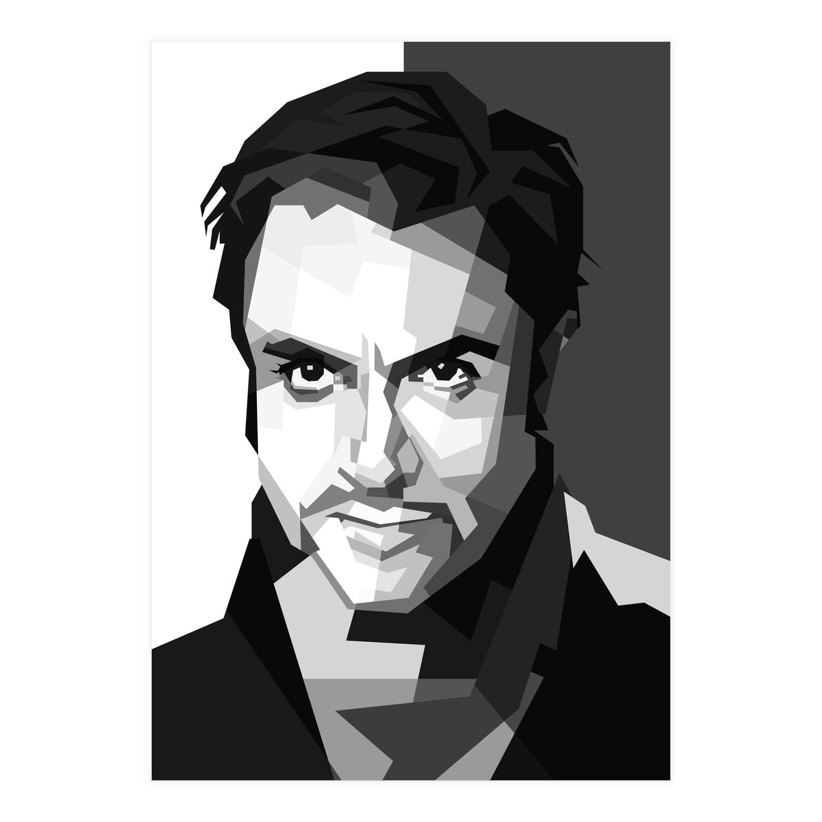 Simon Le Bon British Singer Black Illustration (Print Only)