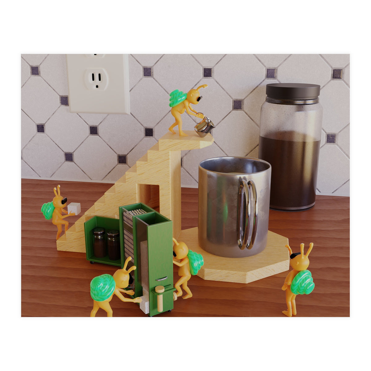 Coffee Support - angle #1 (Lwuba 038 Coffee Support 01) (Print Only)