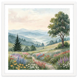 Serene Mountain Meadow Watercolor Landscape thumbnail