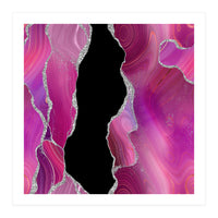 Magenta & Silver Agate Texture 01  (Print Only)