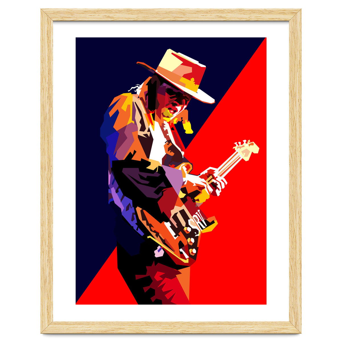 Stevie Ray Vaughan Rock Blues Guitarst Pop Art WPAP