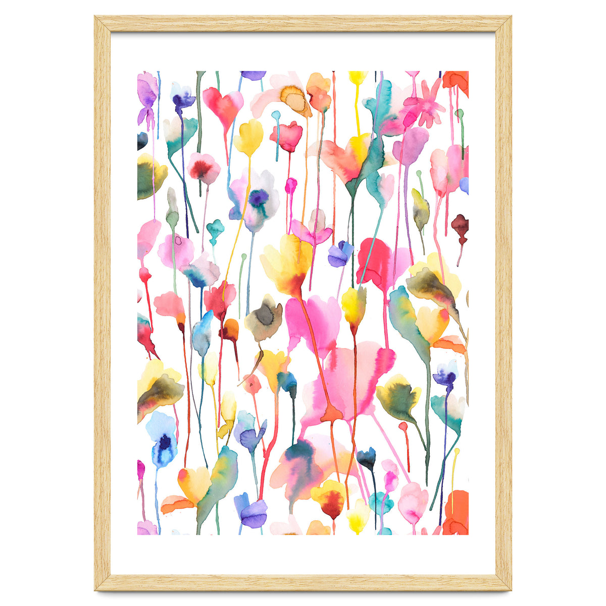 Watercolour Colourful Wild Flowers