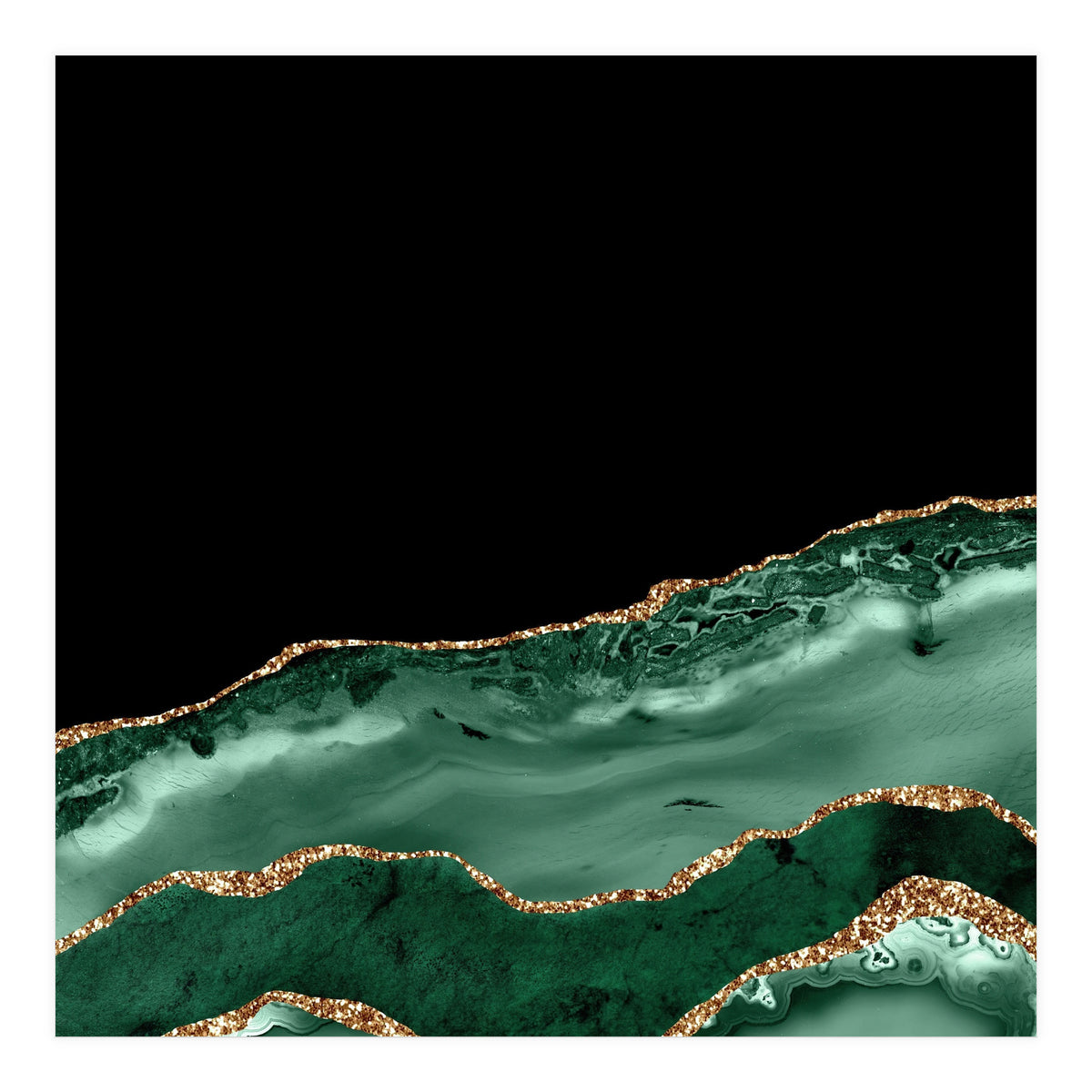 Emerald & Gold Agate Texture 02 (Print Only)