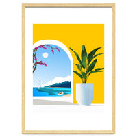 A Peek Ahead, Travel Ocean Beach Sea Tropical, Architecture Arch Boat Summer, Bougainvillea Eclectic Bohemian