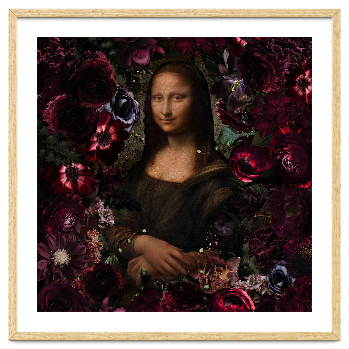 Mona Lisa And Dark Flowers