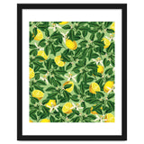Lemonade Garden, Green Fresh Lemon Botanical Illustration, Vibrant Summer Tropical Fruit Nature thumbnail