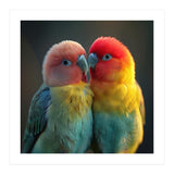 Lovebirds Perched Together Vivid Colors (Print Only) thumbnail