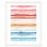 Watercolour Abstract Stripes Red Blue thumbnail