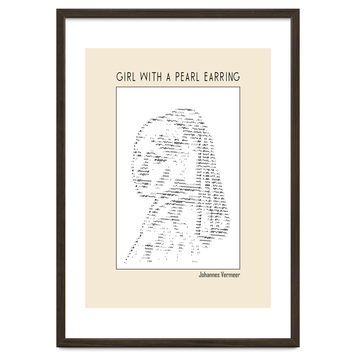 Girl With A Pearl Earring Johannes Vermeer Ascii Art