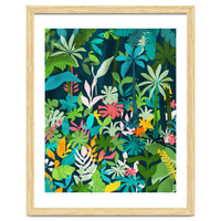 The Midnight Jungle, Botanical Nature Plants Tropical Forest, Watercolor Painting Floral Palm