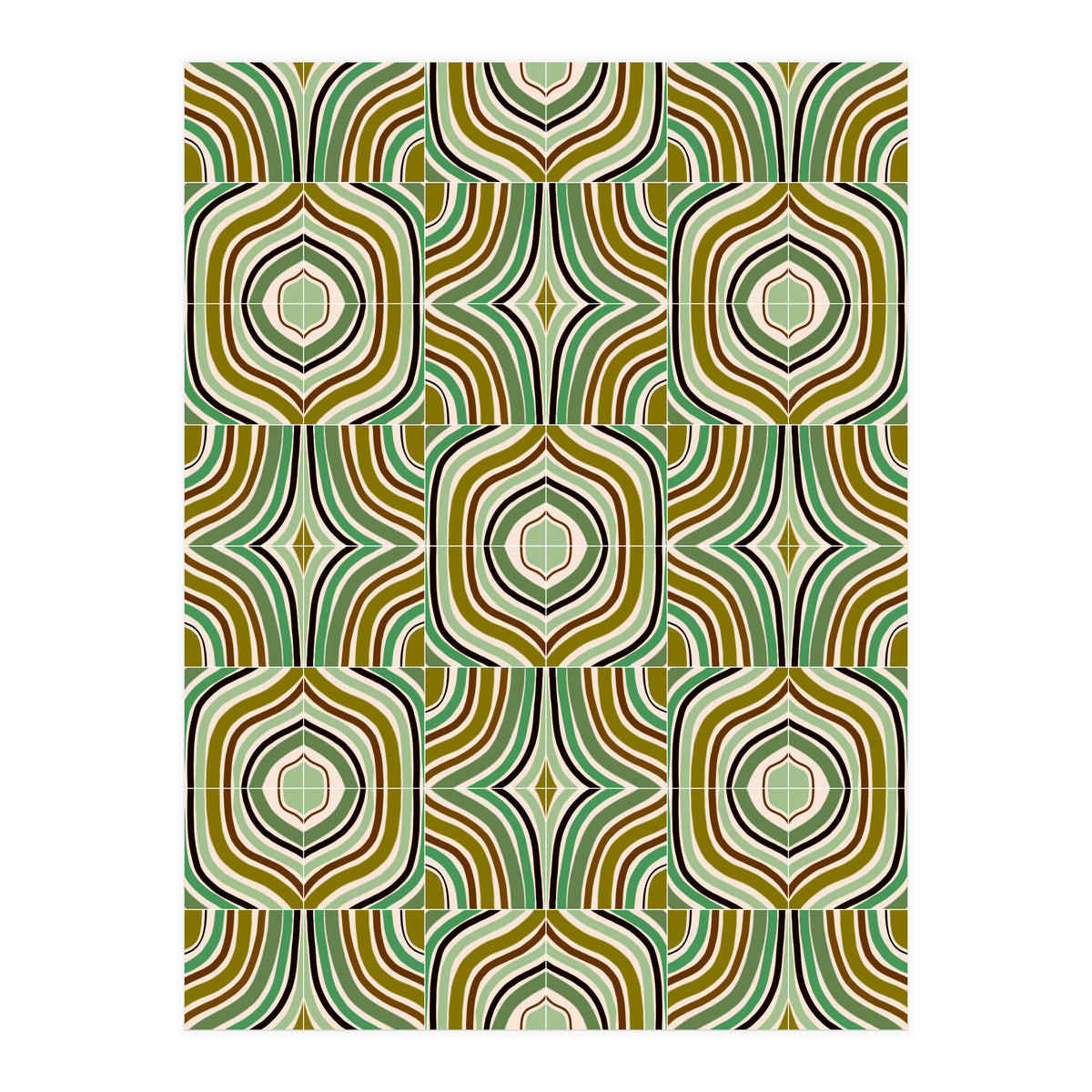 Jade Retro Rainbow Tiles (Print Only)