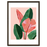 Blush Tropical, Banana Leaves Watercolor Botanical Jungle Painting, Forest Plants Leaves Pink Chic Bohemian thumbnail